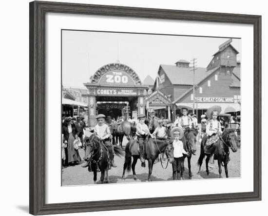 The Ponies, Coney Island, N.Y.-null-Framed Photo