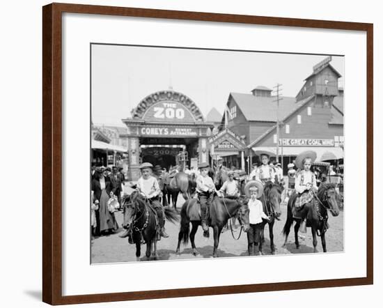 The Ponies, Coney Island, N.Y.-null-Framed Photo