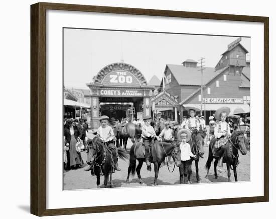 The Ponies, Coney Island, N.Y.-null-Framed Photo