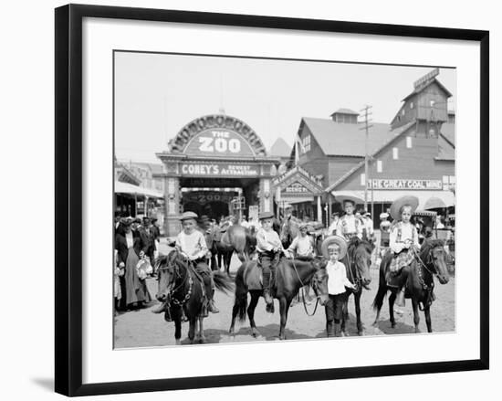 The Ponies, Coney Island, N.Y.-null-Framed Photo