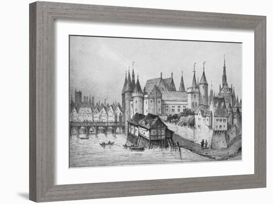 The Pont Aux Meuniers and Part of the Palais Du Roi De La Cite in 1556, 1915-null-Framed Giclee Print