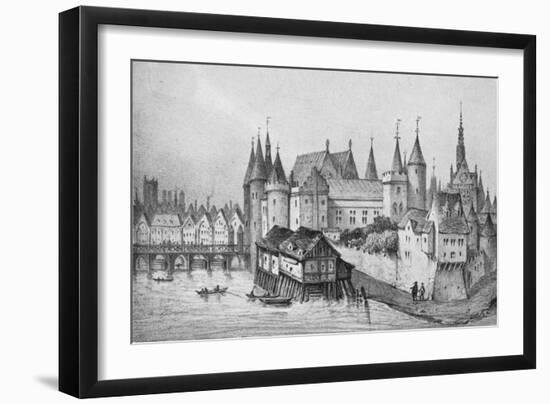 The Pont Aux Meuniers and Part of the Palais Du Roi De La Cite in 1556, 1915-null-Framed Giclee Print