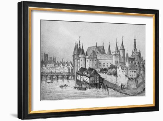 The Pont Aux Meuniers and Part of the Palais Du Roi De La Cite in 1556, 1915-null-Framed Giclee Print