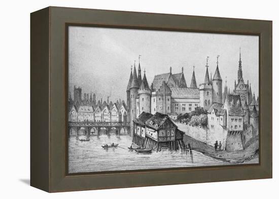 The Pont Aux Meuniers and Part of the Palais Du Roi De La Cite in 1556, 1915-null-Framed Premier Image Canvas