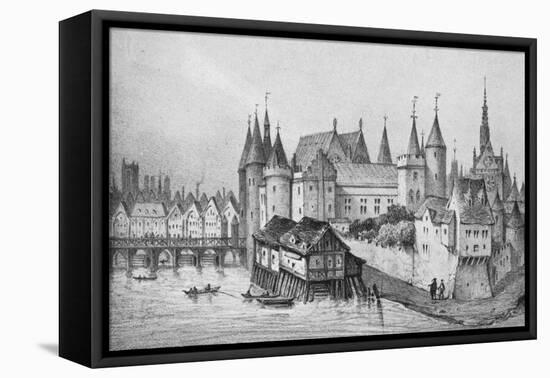 The Pont Aux Meuniers and Part of the Palais Du Roi De La Cite in 1556, 1915-null-Framed Premier Image Canvas