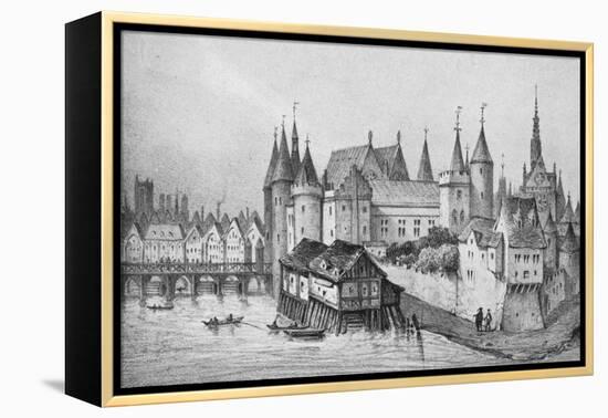 The Pont Aux Meuniers and Part of the Palais Du Roi De La Cite in 1556, 1915-null-Framed Premier Image Canvas