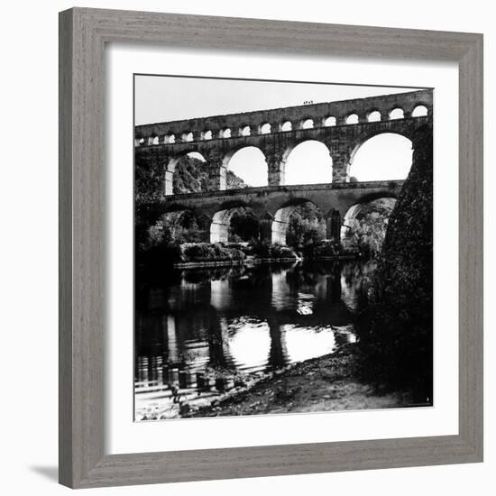 The Pont de Gard, Ancient Roman Aqueduct Bridging River Gard, Built by Romans in First Century BC-Gjon Mili-Framed Photographic Print