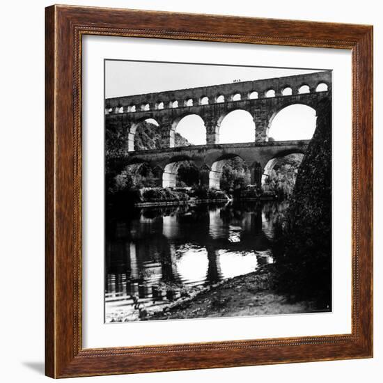 The Pont de Gard, Ancient Roman Aqueduct Bridging River Gard, Built by Romans in First Century BC-Gjon Mili-Framed Photographic Print