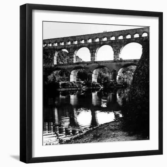 The Pont de Gard, Ancient Roman Aqueduct Bridging River Gard, Built by Romans in First Century BC-Gjon Mili-Framed Photographic Print