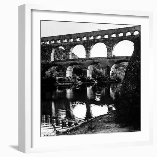 The Pont de Gard, Ancient Roman Aqueduct Bridging River Gard, Built by Romans in First Century BC-Gjon Mili-Framed Photographic Print