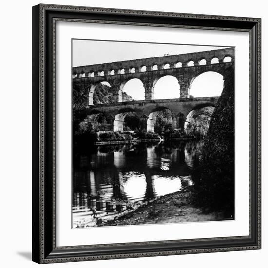 The Pont de Gard, Ancient Roman Aqueduct Bridging River Gard, Built by Romans in First Century BC-Gjon Mili-Framed Photographic Print