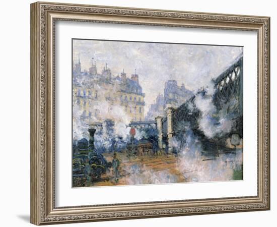 The Pont De L'Europe, Gare Saint-Lazare, 1877-Claude Monet-Framed Giclee Print