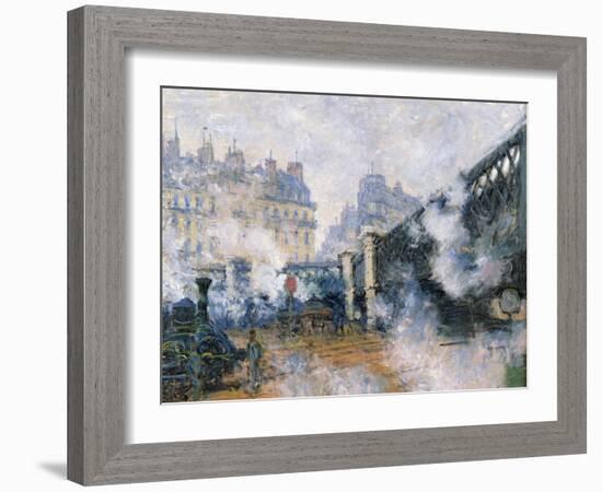 The Pont De L'Europe, Gare Saint-Lazare, 1877-Claude Monet-Framed Giclee Print