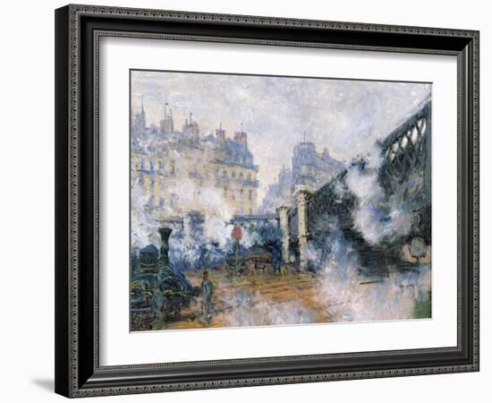 The Pont De L'Europe, Gare Saint-Lazare, 1877-Claude Monet-Framed Giclee Print