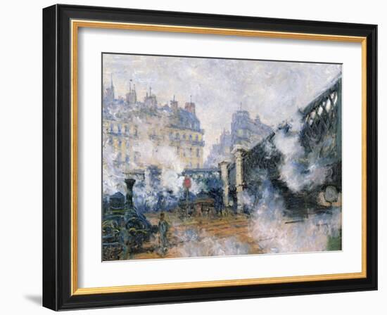 The Pont De L'Europe, Gare Saint-Lazare, 1877-Claude Monet-Framed Giclee Print