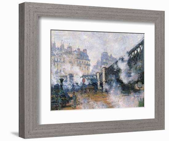 The Pont De L'Europe, Gare Saint-Lazare, 1877-Claude Monet-Framed Giclee Print