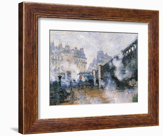 The Pont De L'Europe, Gare Saint-Lazare, 1877-Claude Monet-Framed Giclee Print