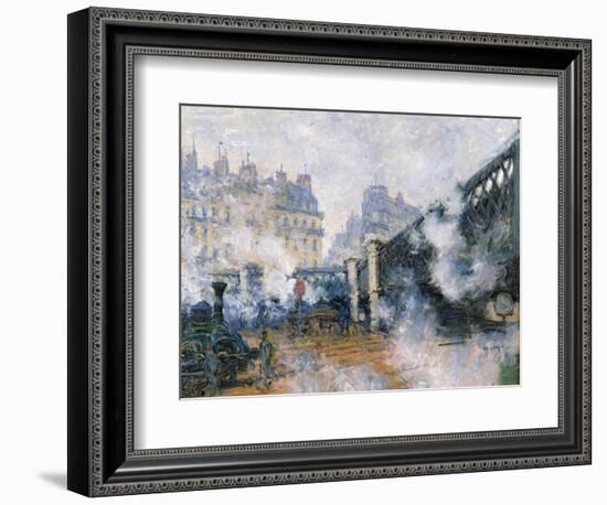 The Pont De L'Europe, Gare Saint-Lazare, 1877-Claude Monet-Framed Giclee Print