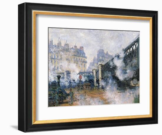 The Pont De L'Europe, Gare Saint-Lazare, 1877-Claude Monet-Framed Giclee Print