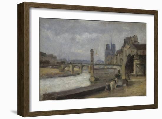 The Pont De La Tournelle, Paris, 1862-1864-Stanislas Lepine-Framed Giclee Print