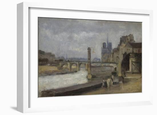 The Pont De La Tournelle, Paris, 1862-1864-Stanislas Lepine-Framed Giclee Print