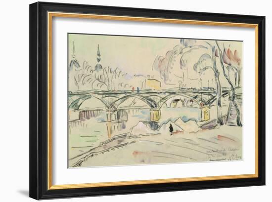 The Pont des Arts, 1924-Paul Signac-Framed Giclee Print