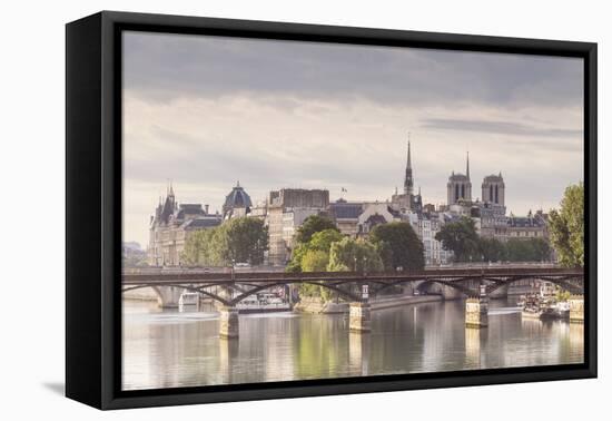 The Pont Des Arts with Ile De La Cite in the Background, Paris, France, Europe-Julian Elliott-Framed Premier Image Canvas