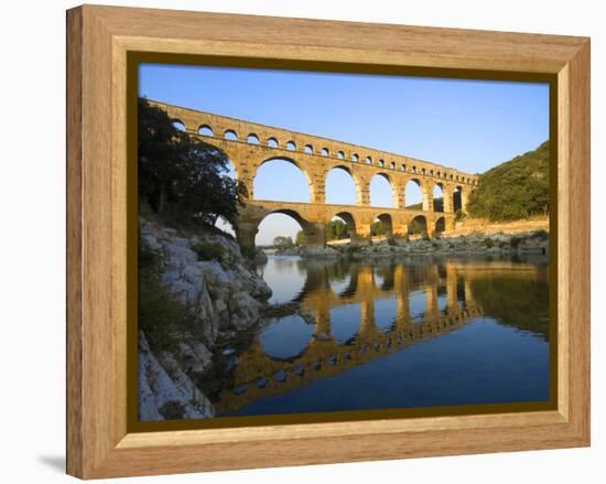 The Pont du Gard Roman Aquaduct Over the Gard River, Avignon, France-Jim Zuckerman-Framed Premier Image Canvas