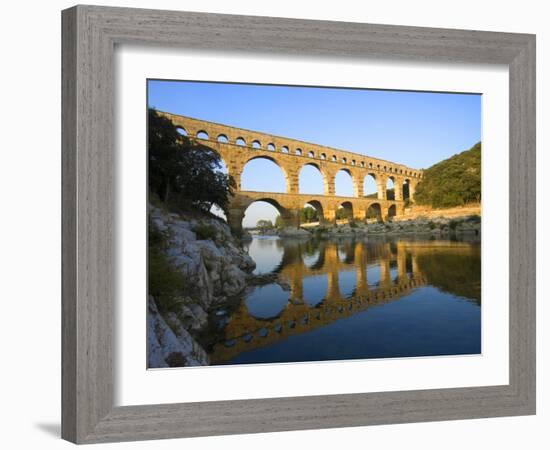 The Pont du Gard Roman Aquaduct Over the Gard River, Avignon, France-Jim Zuckerman-Framed Photographic Print