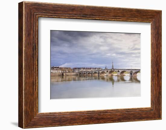 The Pont Jacques-Gabriel across the River Loire in Blois, Loir-et-Cher, Centre-Val de Loire, France-Julian Elliott-Framed Photographic Print