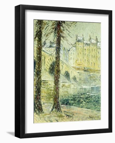 The Pont Marie in the Snow; Le Pont Marie, Effet De Neige, C.1926-Gustave Loiseau-Framed Giclee Print