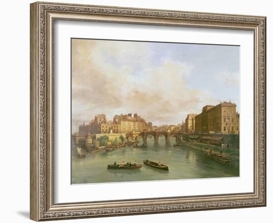 The Pont Neuf, Ile De La Cite, Paris Mint and Conti Quay, 1832-Guiseppe Canella-Framed Giclee Print