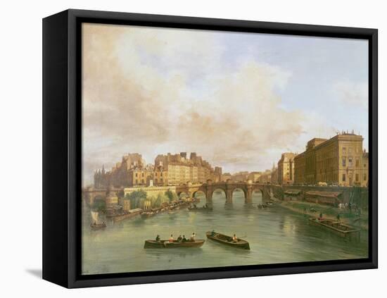 The Pont Neuf, Ile De La Cite, Paris Mint and Conti Quay, 1832-Guiseppe Canella-Framed Premier Image Canvas