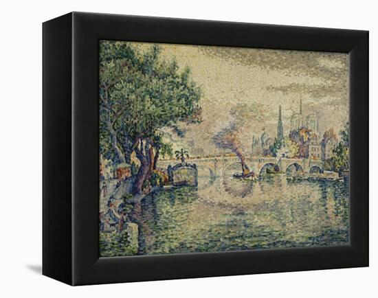 The Pont Neuf (Notre Dame Seen from the Pont-Neuf); Le Pont Neuf (Notre Dame de Paris Vue Du…-Paul Signac-Framed Premier Image Canvas