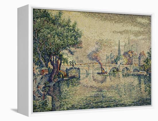 The Pont Neuf (Notre Dame Seen from the Pont-Neuf); Le Pont Neuf (Notre Dame de Paris Vue Du…-Paul Signac-Framed Premier Image Canvas