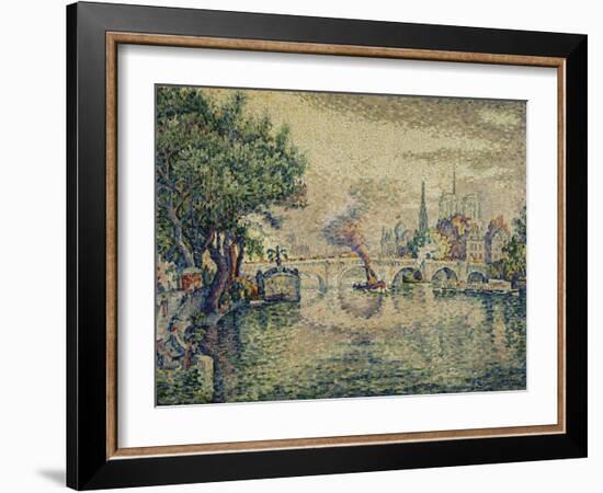 The Pont Neuf (Notre Dame Seen from the Pont-Neuf); Le Pont Neuf (Notre Dame de Paris Vue Du…-Paul Signac-Framed Giclee Print