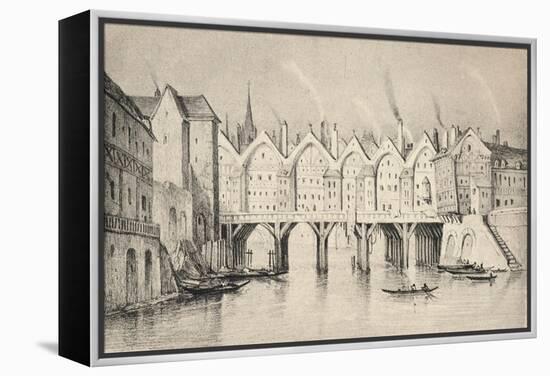 The Pont St Michel in 1550, 1915-null-Framed Premier Image Canvas