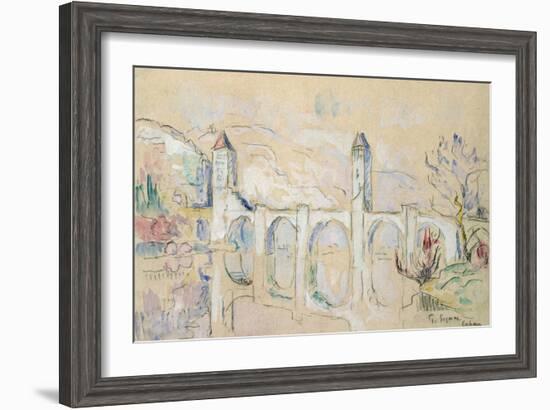 The Pont Valentre, Cahors-Paul Signac-Framed Giclee Print