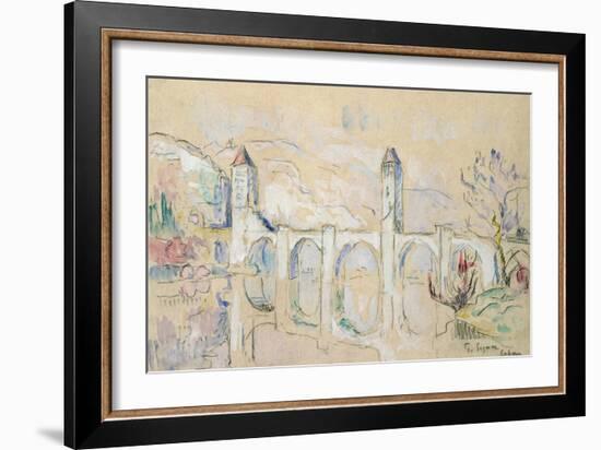 The Pont Valentre, Cahors-Paul Signac-Framed Giclee Print