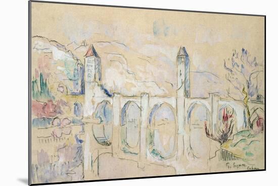 The Pont Valentre, Cahors-Paul Signac-Mounted Giclee Print