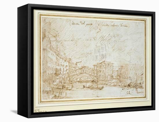 The Ponte De Rialto-Canaletto-Framed Premier Image Canvas