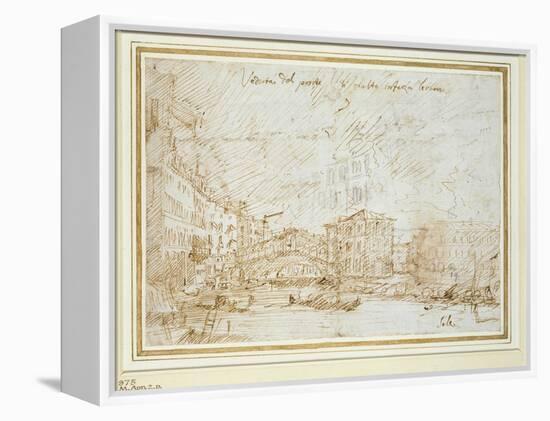 The Ponte De Rialto-Canaletto-Framed Premier Image Canvas