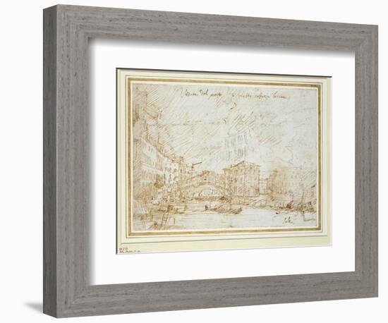 The Ponte De Rialto-Canaletto-Framed Giclee Print
