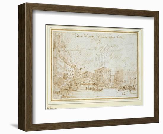 The Ponte De Rialto-Canaletto-Framed Giclee Print