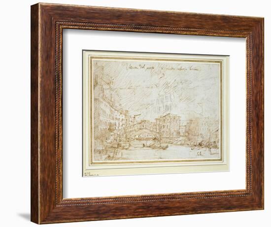 The Ponte De Rialto-Canaletto-Framed Giclee Print