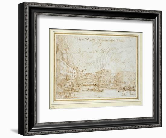 The Ponte De Rialto-Canaletto-Framed Giclee Print