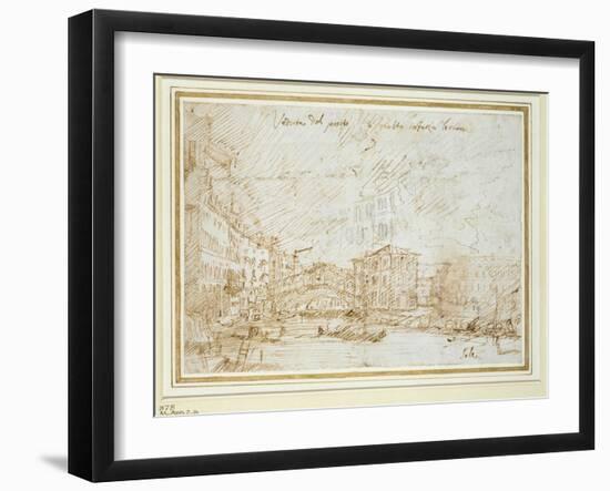 The Ponte De Rialto-Canaletto-Framed Giclee Print