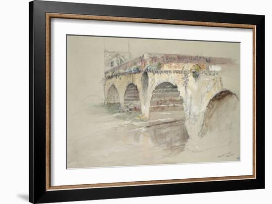 The Ponte Della Pietra-John Ruskin-Framed Giclee Print