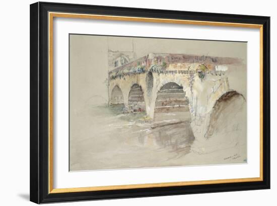 The Ponte Della Pietra-John Ruskin-Framed Giclee Print