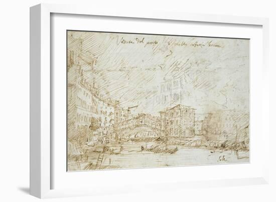 The Ponte Di Rialto-Canaletto-Framed Giclee Print